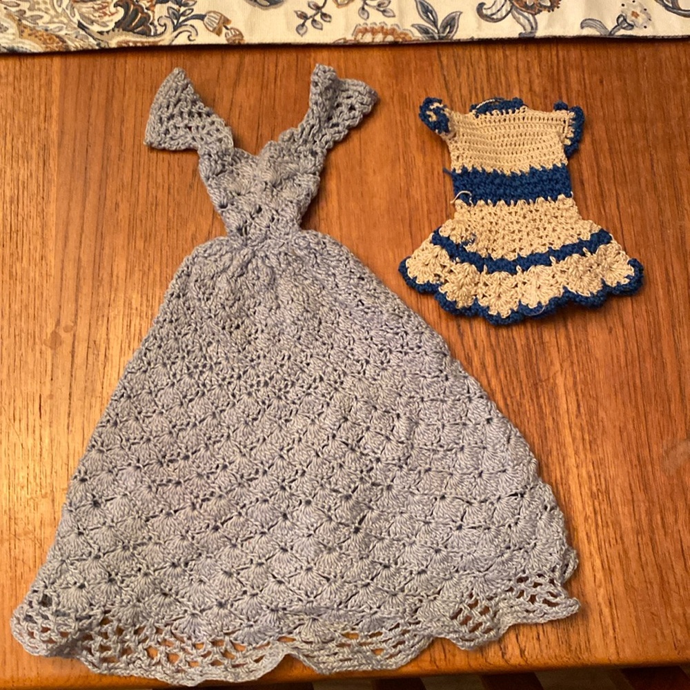 Vintage crocheted Barbie Doll dresses